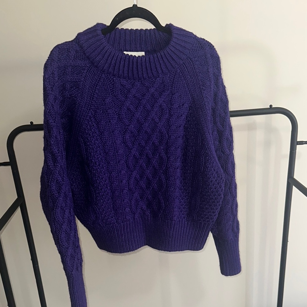 Purple Cable Knit Women's Sweater